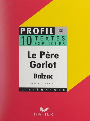 cover image of Le Père Goriot, Balzac
